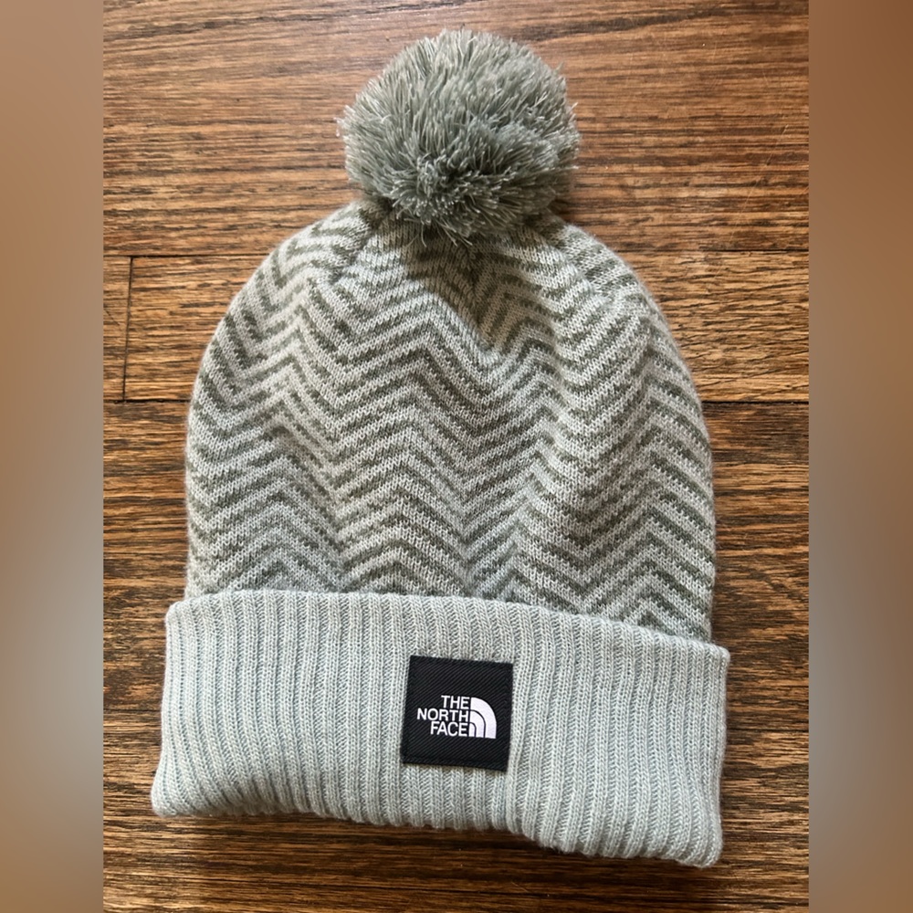 The North Face Logo Chevron Pom Beanie | North Face Beanie | Winter Accessories